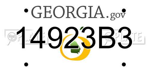 14923B3 Georgia License Plate
