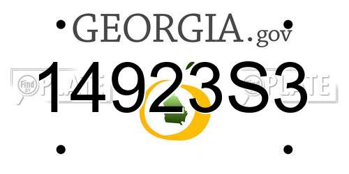 14923S3 Georgia License Plate