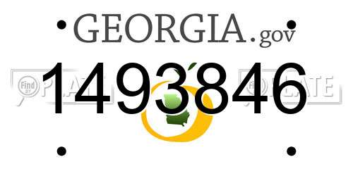 1493846 Georgia License Plate