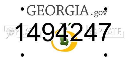 1494247 Georgia License Plate