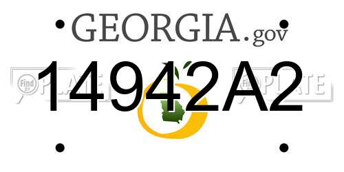 14942A2 Georgia License Plate