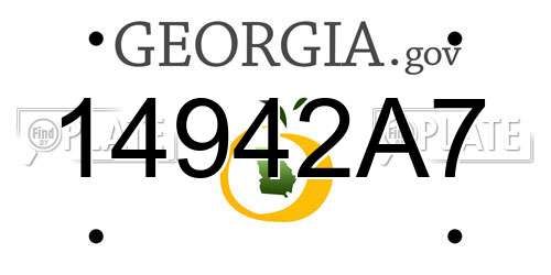 14942A7 Georgia License Plate