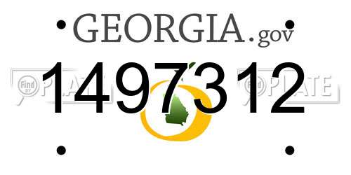 1497312 Georgia License Plate