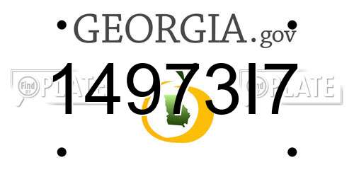 14973I7 Georgia License Plate