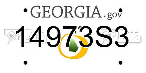 14973S3 Georgia License Plate