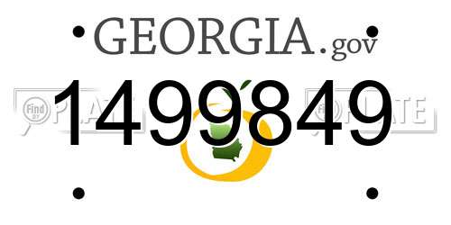 1499849 Georgia License Plate