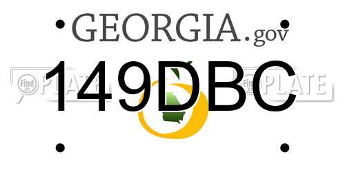 149DBC Georgia License Plate