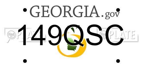 149QSC Georgia License Plate
