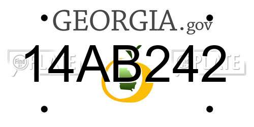 14AB242 Georgia License Plate