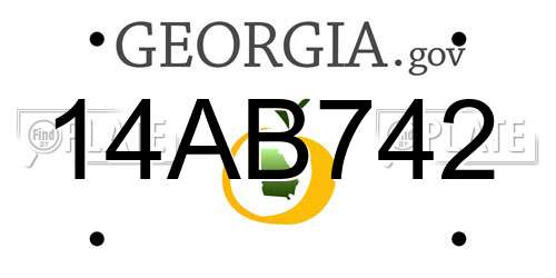 14AB742 Georgia License Plate
