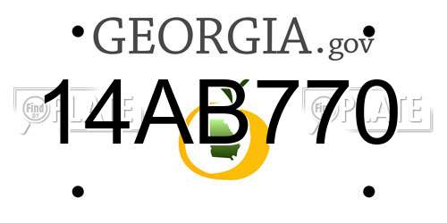 14AB770 Georgia License Plate