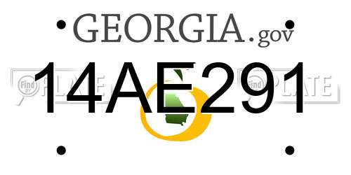 14AE291 Georgia License Plate