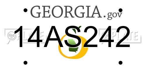 14AS242 Georgia License Plate