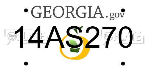 14AS270 Georgia License Plate