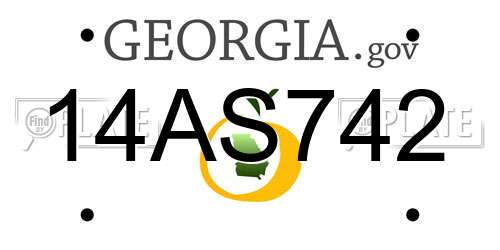 14AS742 Georgia License Plate