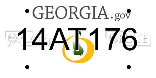 14AT176 Georgia License Plate