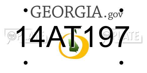 14AT197 Georgia License Plate