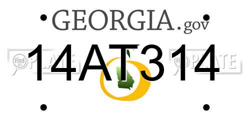 14AT314 Georgia License Plate