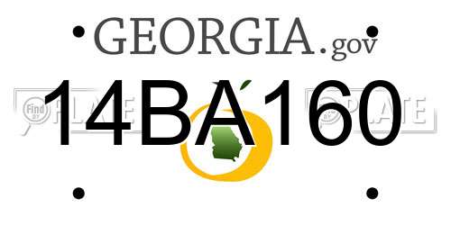 14BA160 Georgia License Plate