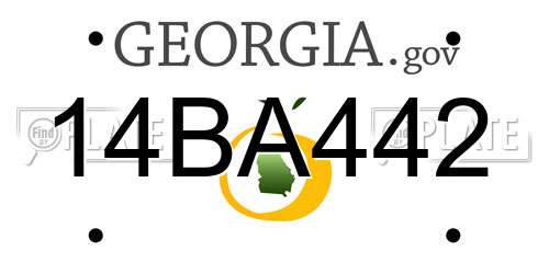 14BA442 Georgia License Plate