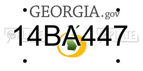 14BA447 Georgia License Plate