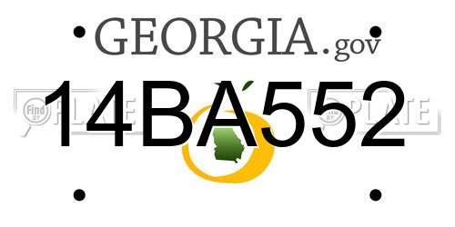 14BA552 Georgia License Plate