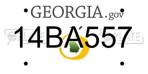 14BA557 Georgia License Plate
