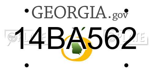 14BA562 Georgia License Plate