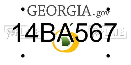 14BA567 Georgia License Plate