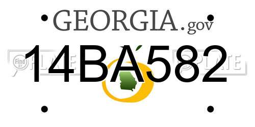 14BA582 Georgia License Plate