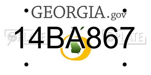 14BA867 Georgia License Plate