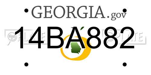 14BA882 Georgia License Plate