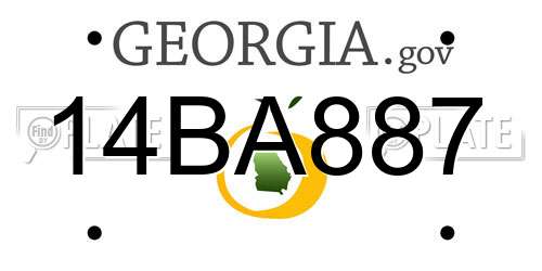 14BA887 Georgia License Plate
