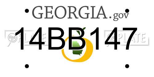 14BB147 Georgia License Plate