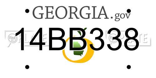 14BB338 Georgia License Plate