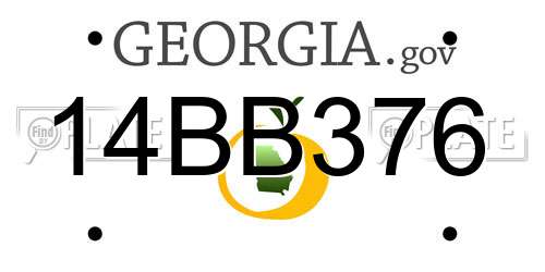 14BB376 Georgia License Plate