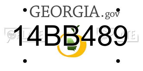 14BB489 Georgia License Plate