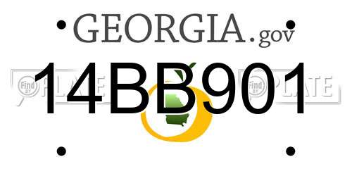 14BB901 Georgia License Plate