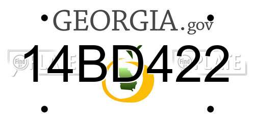 14BD422 Georgia License Plate