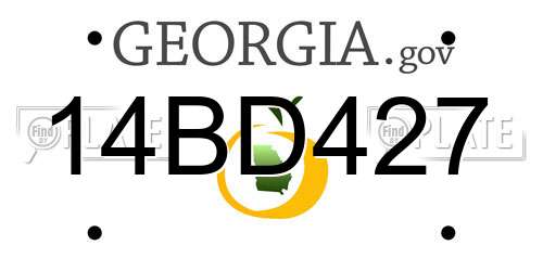 14BD427 Georgia License Plate