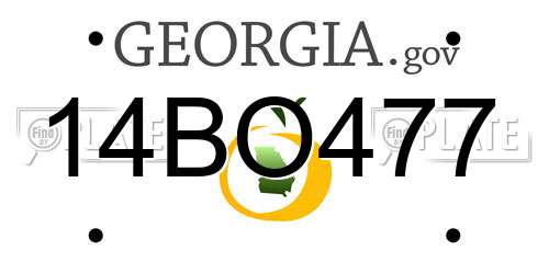 14BO477 Georgia License Plate