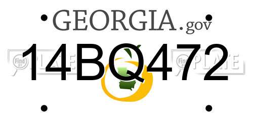 14BQ472 Georgia License Plate