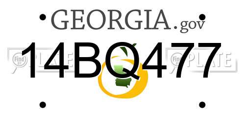 14BQ477 Georgia License Plate
