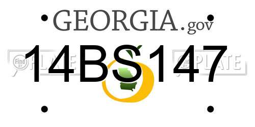 14BS147 Georgia License Plate