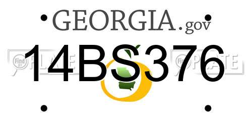 14BS376 Georgia License Plate