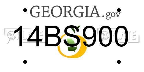 14BS900 Georgia License Plate