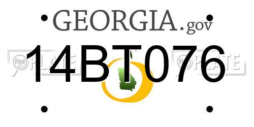14BT076 Georgia License Plate