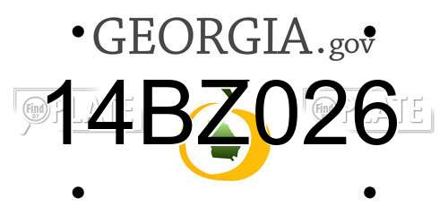 14BZ026 Georgia License Plate