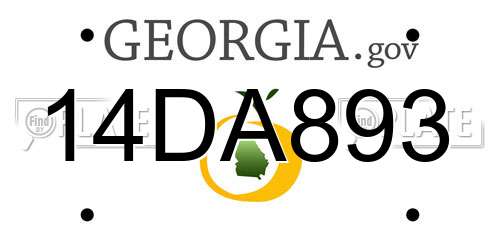 14DA893 Georgia License Plate