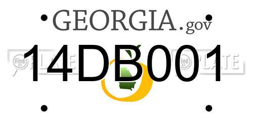 14DB001 Georgia License Plate